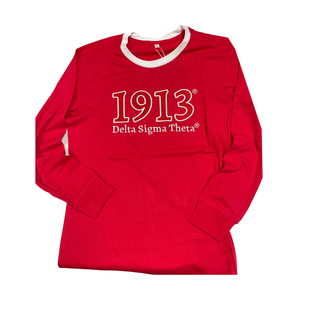 Delta Long Sleeve Embroidered Tee - Diva Starr Boutique